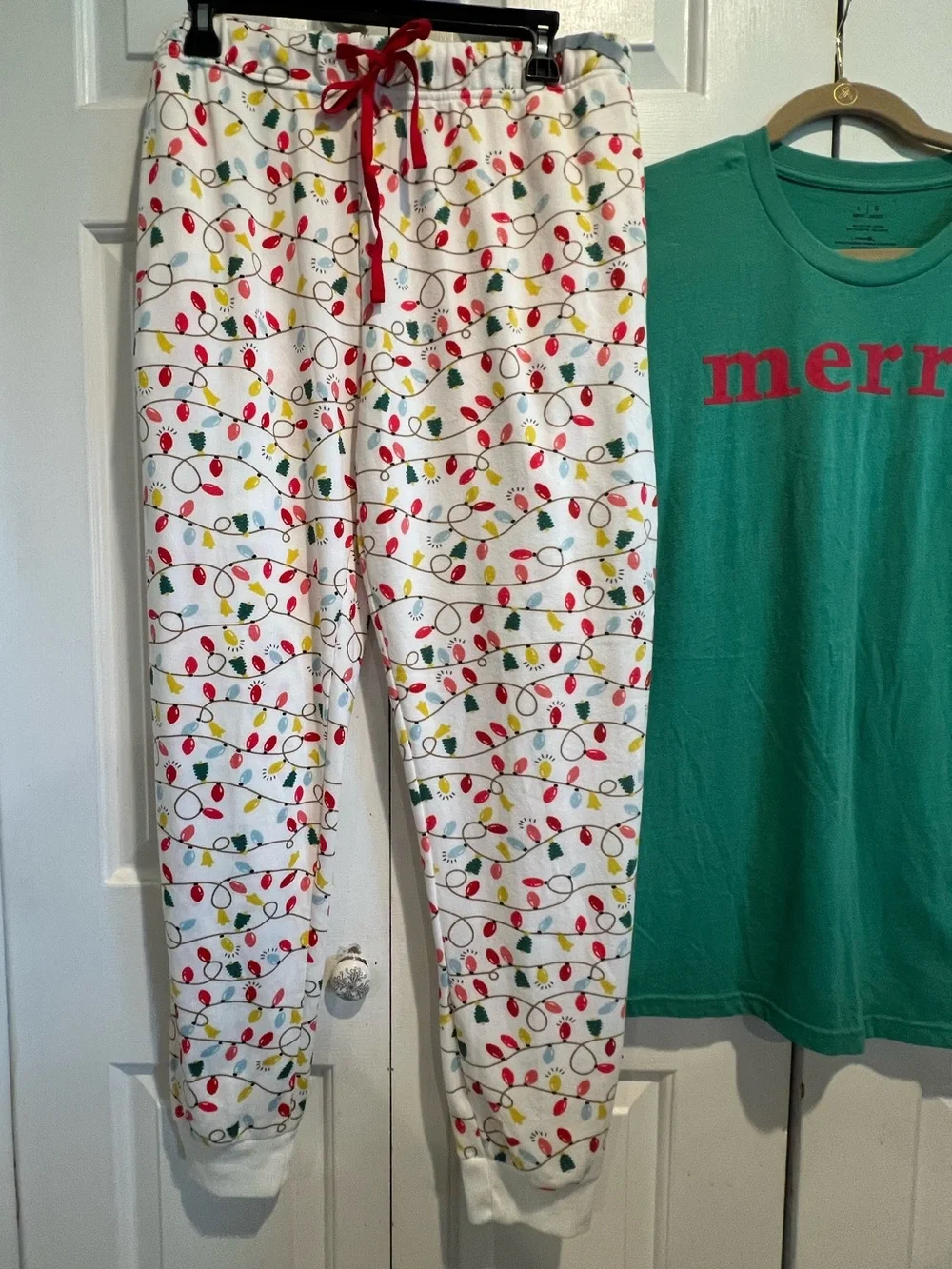 Xmas 🎄Set - Xmas Lights Jogger Pants & 💚Green 